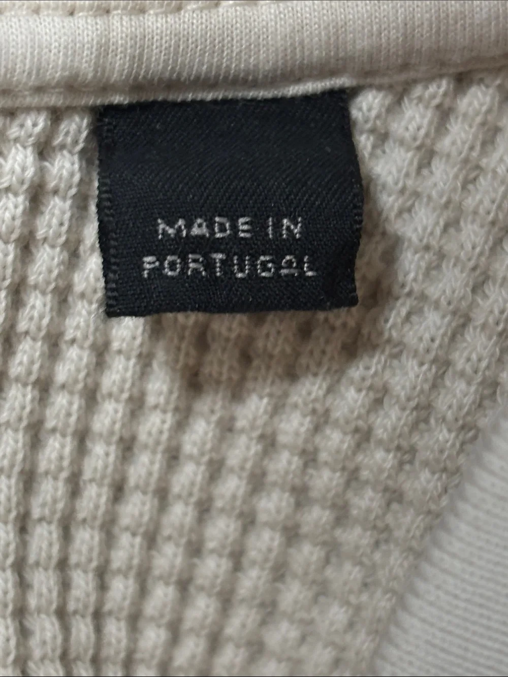 AllSaints Men’s Smoke White Waffle Crewneck Sweater M